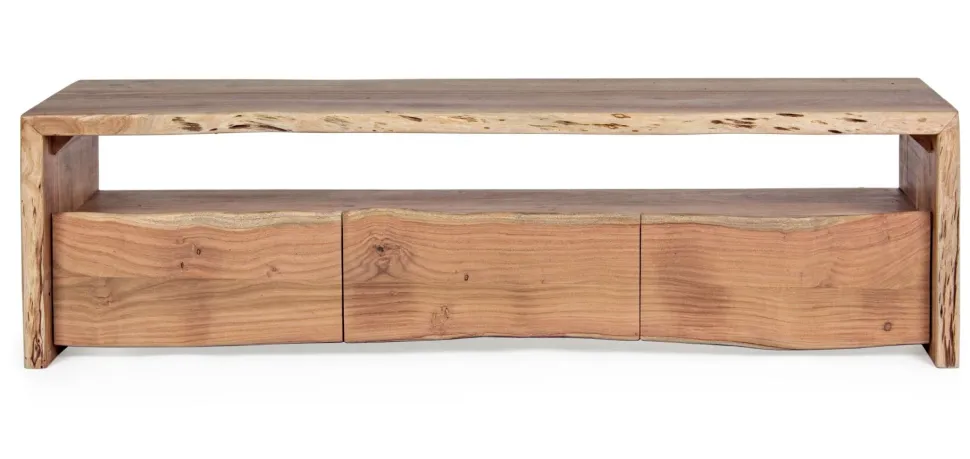 Porta Tv 3 cassetti Eneas in legno di acacia