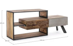 Porta Tv 2 cassetti Manchester in legno di mango