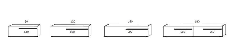 Porta TV cassettone con maniglia