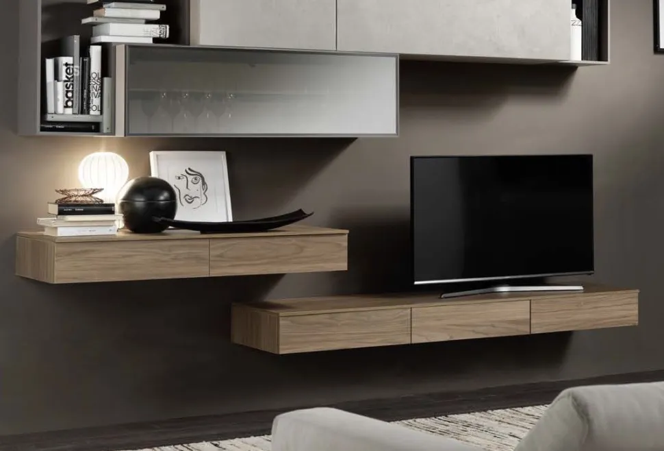 Porta tv - cassettone sospeso disponibile in diverse finiture
