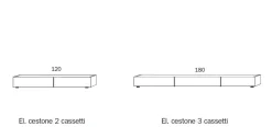 Porta tv - cassettone sospeso disponibile in diverse finiture