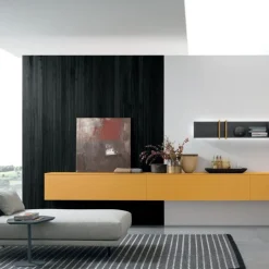 Porta tv componibile sospeso con anta o cassettone disponibile in 6 misure e 30 colori