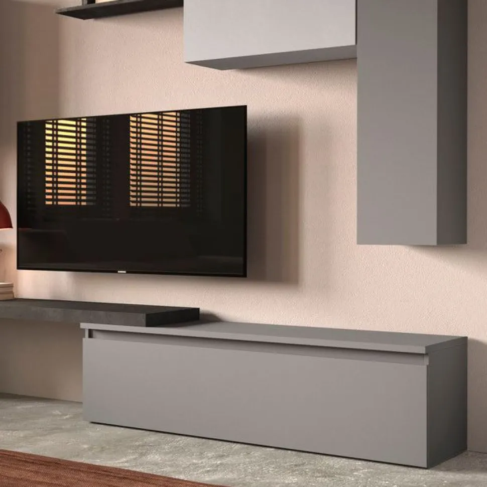 Porta Tv con cassettone e due vani interni