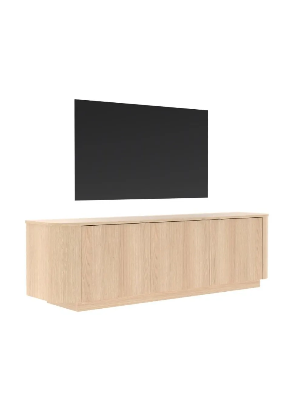 Porta tv curvo moderno a 3 ante in Rovere Lindbergh