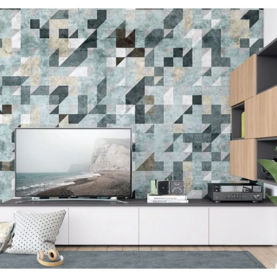 Porta tv Grigio con anta cassettone o ribalta 15 colorazioni