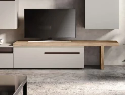 Porta Tv mensola Noce Bianco panca linea domino
