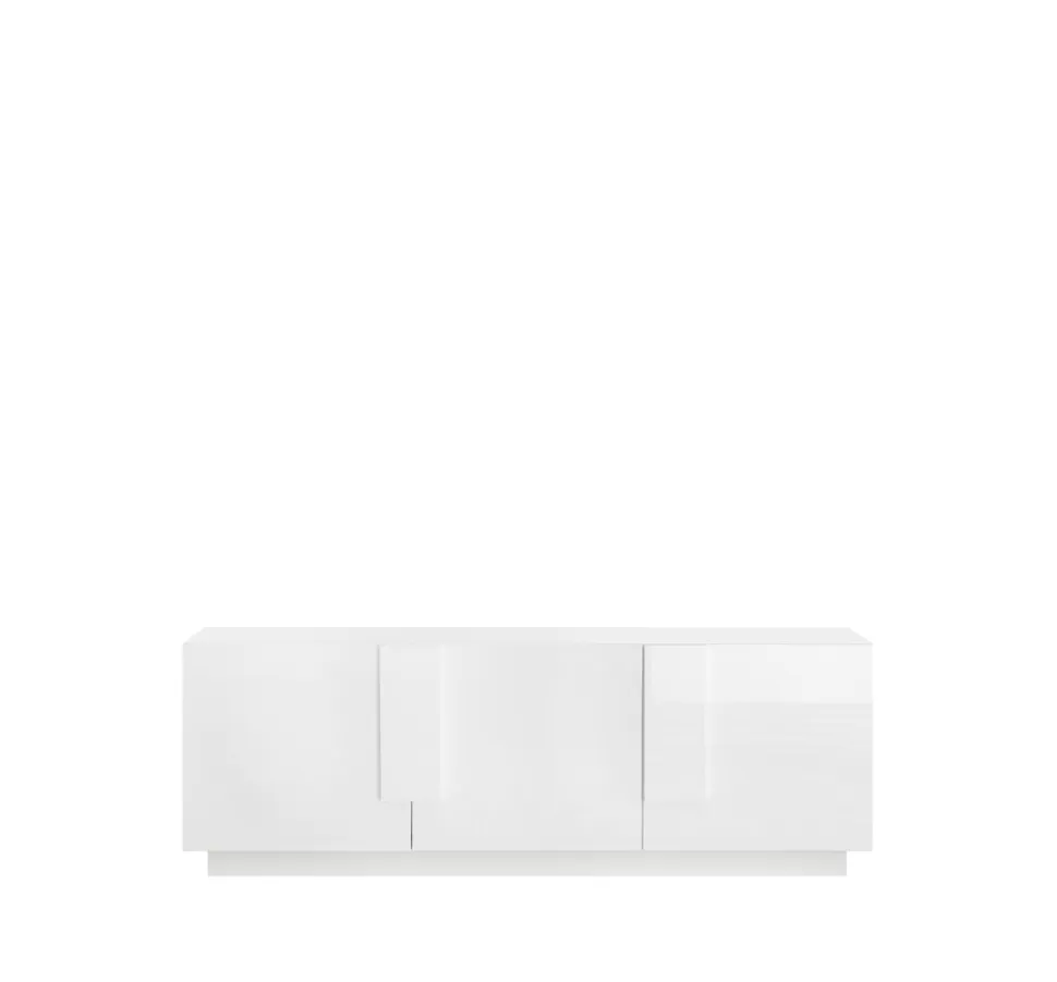 Porta Tv moderno Bianco Lucido 3 ante linea Sax