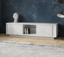 Porta tv moderno Bianco Opaco laccato 2 ante modello SKYLINE