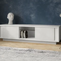 Porta tv moderno Bianco Opaco laccato 2 ante modello SKYLINE