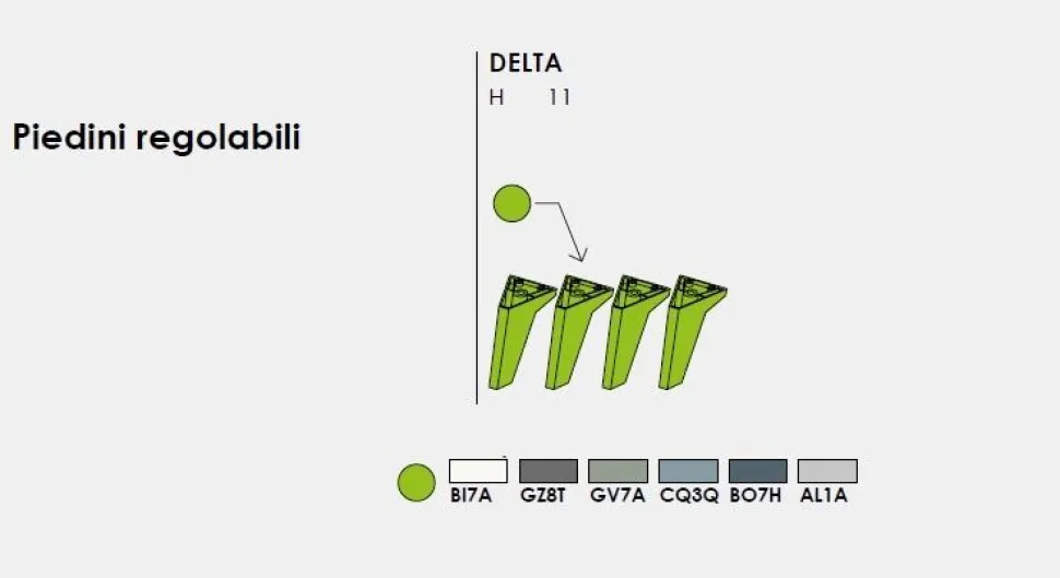Porta TV moderno con maniglia a gola e piedini personalizzabile in 9 misure e 20 colori