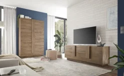 Porta Tv moderno Rovere Mercure 1 anta e 2 cassetti linea Sax