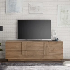 Porta Tv moderno Rovere Mercure 1 anta e 2 cassetti linea Sax