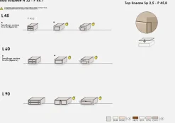 Porta tv sospeso componibile con ante a telaio in 6 colorazioni e 11 larghezze Linea Motivi