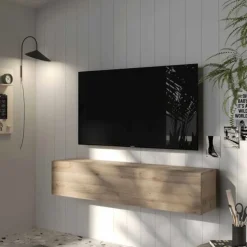 Porta Tv sospeso Rovere con 1 anta a ribalta disponibile in 9 colori