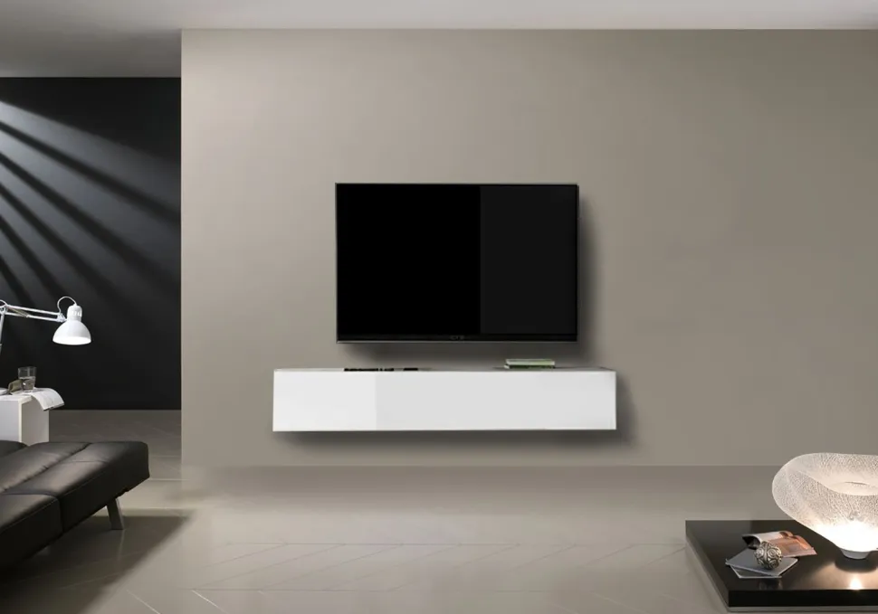 Porta Tv sospeso Rovere con 1 anta a ribalta disponibile in 9 colori