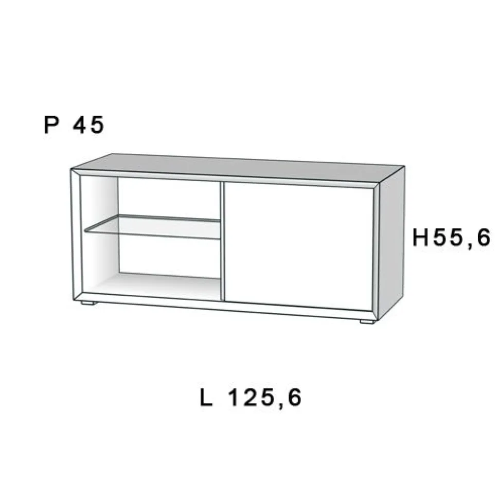 Porta Tv Verde e Bianco Opaco 1 anta e 2 vani a giorno senza maniglia linea Tilt