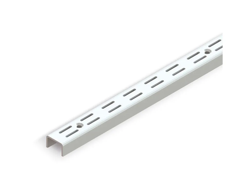 Profili per montaggio a parete a doppia scanalatura Jagmet con passo di 32 mm, lunghezza 951 mm in Acciaio Verniciato bianco