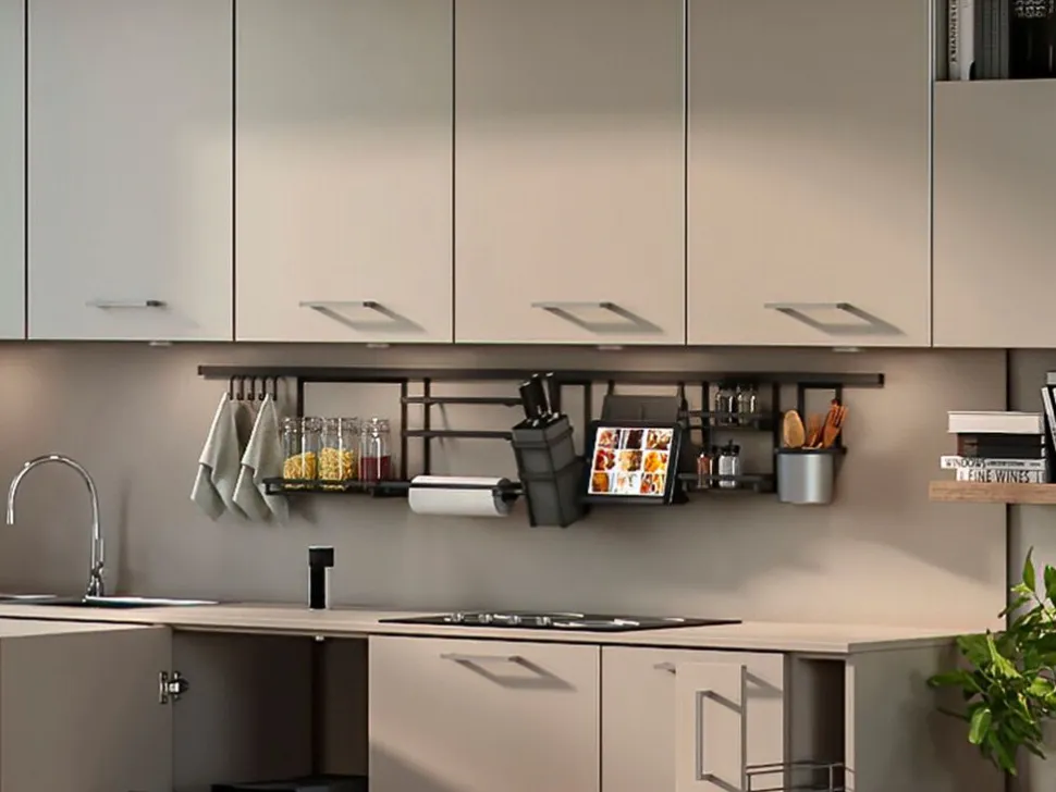 Profilo per accessori da cucina sospesi Titane lunghezza 1,1 m