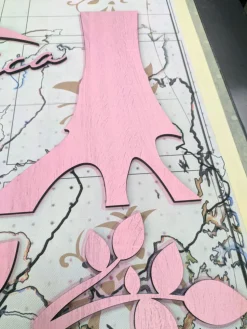 Quadro foto di Famiglia ALBERO della vita legno rosa