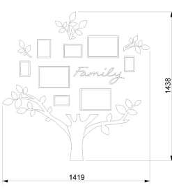 Quadro foto di Famiglia ALBERO della vita legno sbiancato