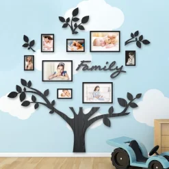 Quadro foto di Famiglia ALBERO della vita legno nero
