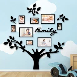 Quadro foto di Famiglia ALBERO della vita nero