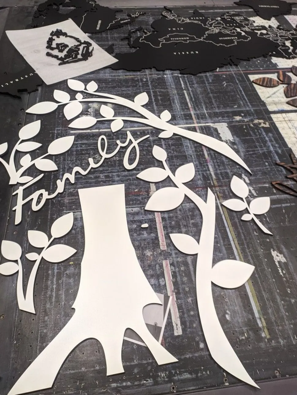 Quadro foto di Famiglia ALBERO della vita bianco