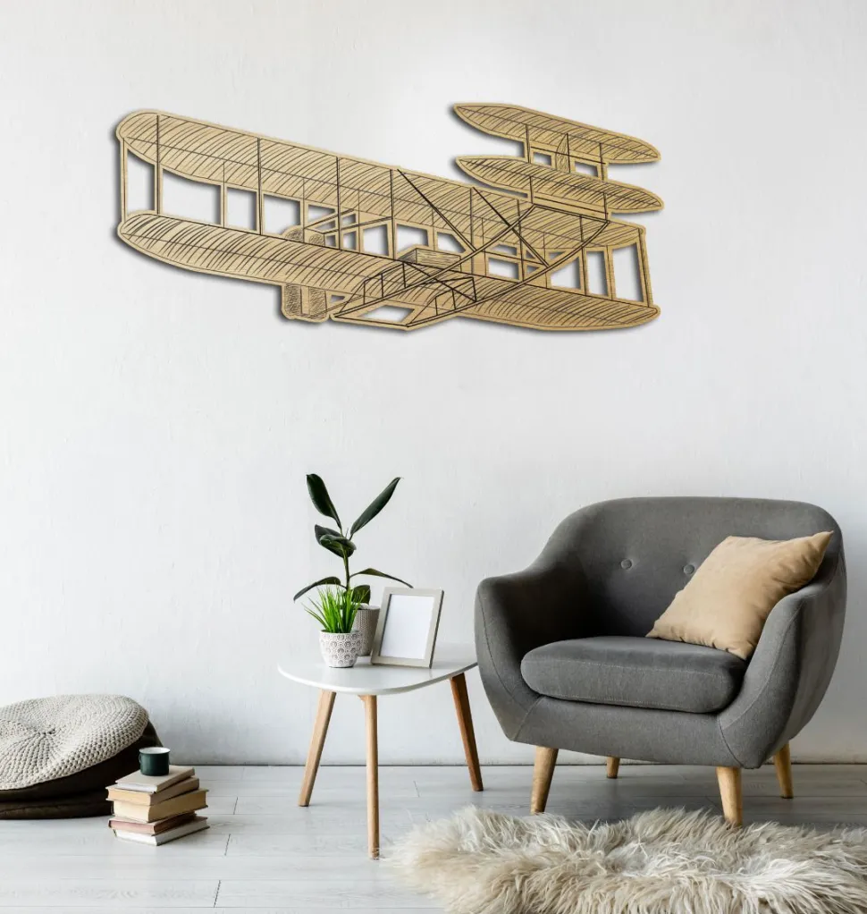 Quadro in legno dell'aereo dei Fratelli Wright
