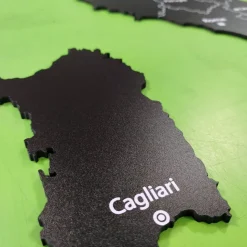 Quadro mappa Italia in legno colore nero opaco
