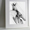 Quadro su cornice in legno, disegno Bacio, su fondo bianco, di Leonardo Criolani