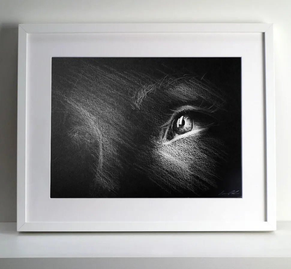 Quadro su cornice in legno, guardare in alto di Leonardo Criolani