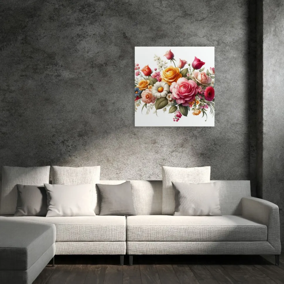 Quadro su pannello in Dibond Floreale