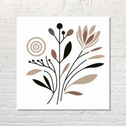 Quadro su pannello in Dibond Floreale stilizzato