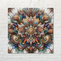 Quadro su pannello in Dibond Floreale ottico