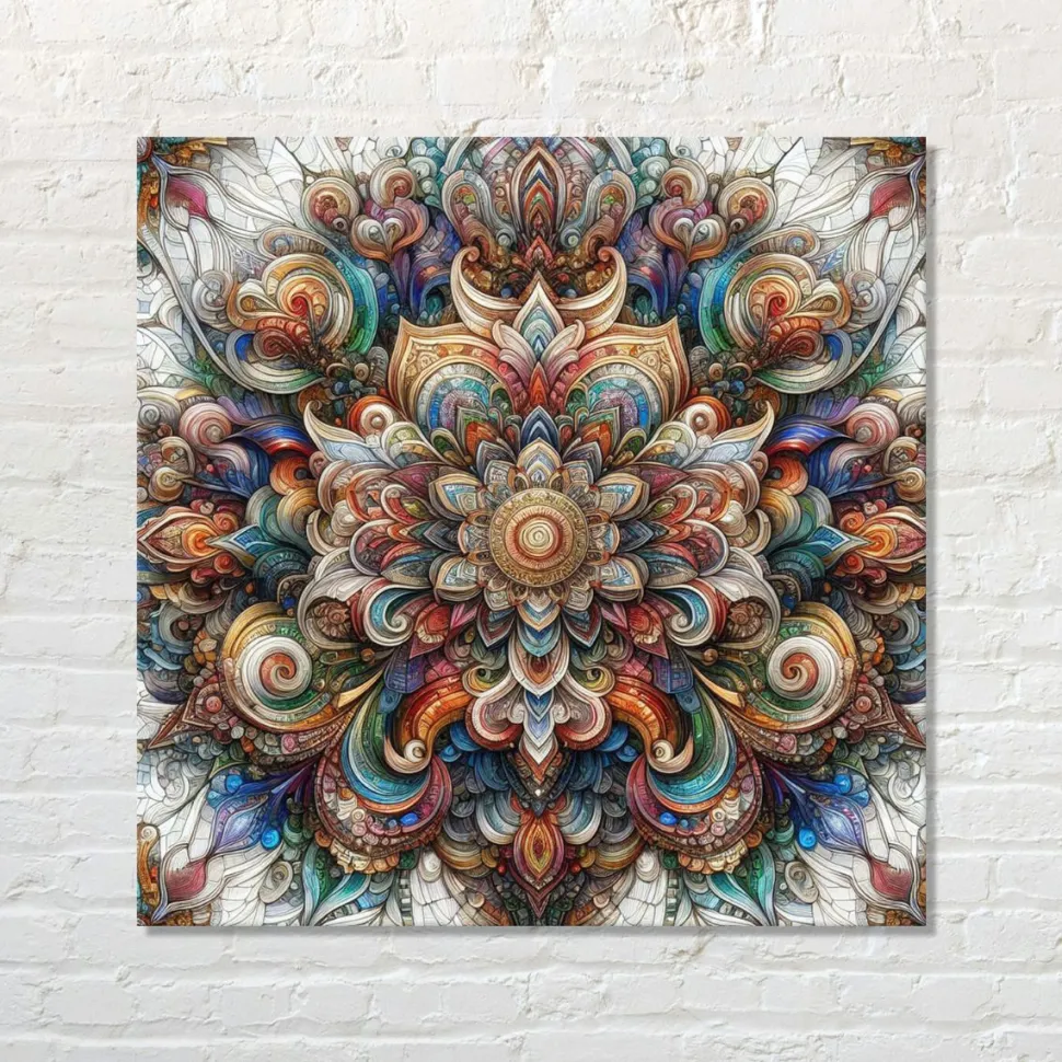 Quadro su pannello in Dibond Floreale ottico