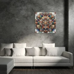 Quadro su pannello in Dibond Floreale ottico