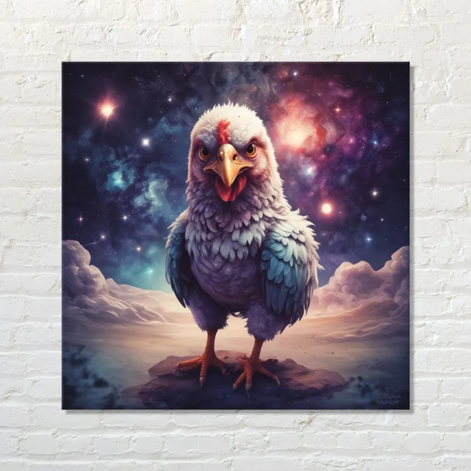 Quadro su pannello in Dibond Fantasy chikken