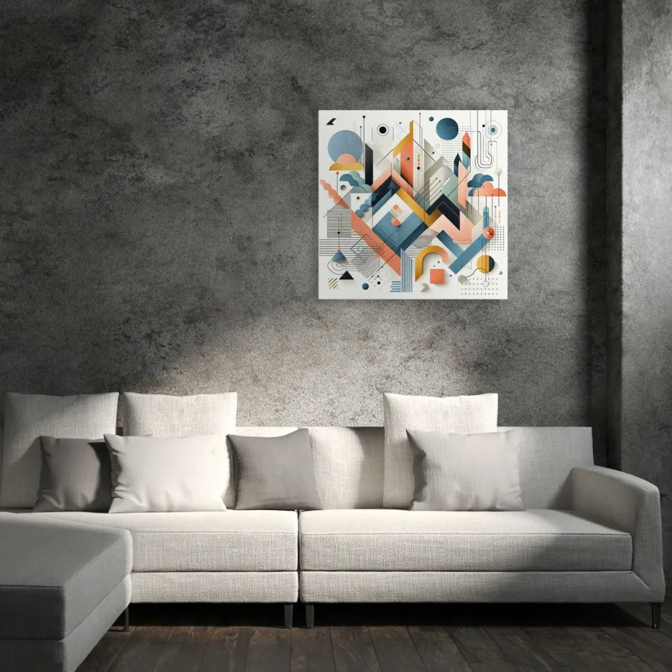 Quadro su pannello in Dibond Geometrico stilizzato