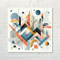 Quadro su pannello in Dibond Geometrico stilizzato