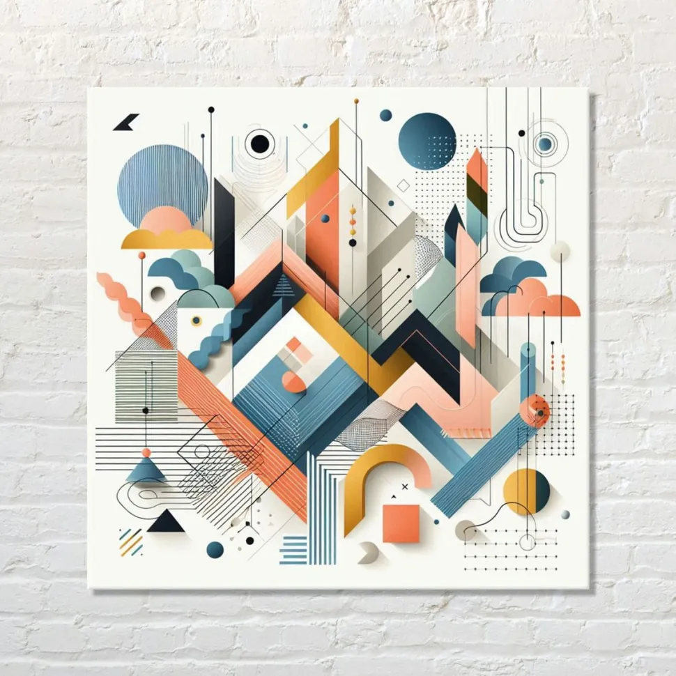 Quadro su pannello in Dibond Geometrico stilizzato