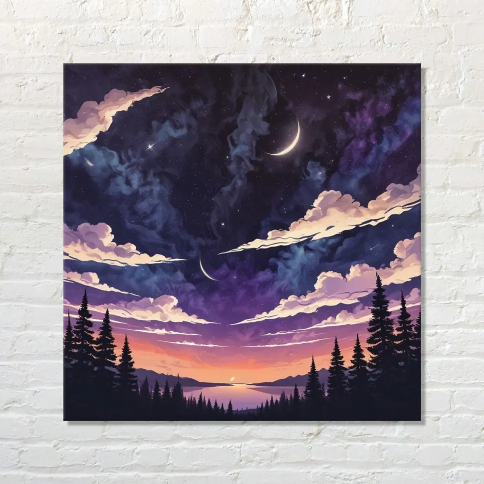 Quadro su pannello in Dibond Notte stellata