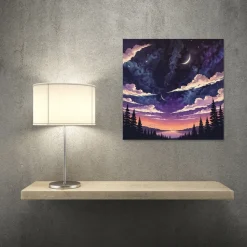 Quadro su pannello in Dibond Notte stellata