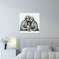 Quadro su pannello in Dibond Ritratto Sacra Famiglia
