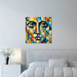 Quadro su pannello in Dibond Ritratto astratto colorato