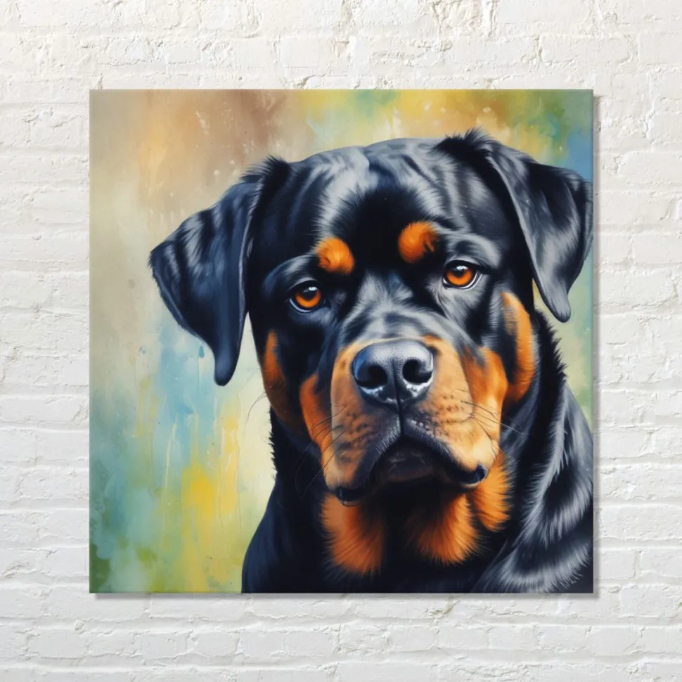 Quadro su pannello in Dibond Rottweiler