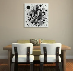 Quadro su pannello in Dibond Stilizzato bianco e nero