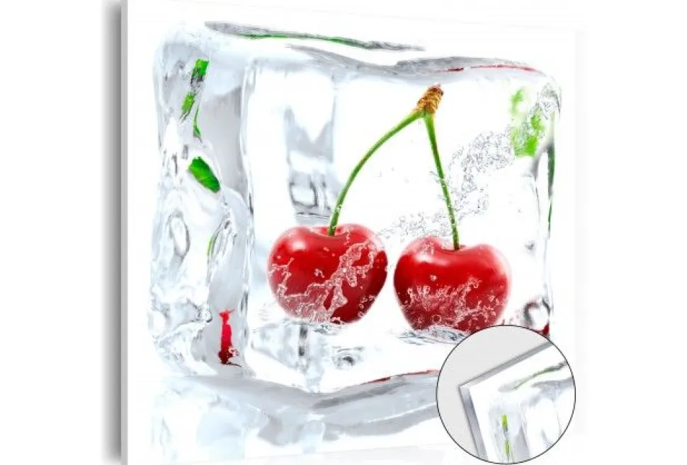 Quadro su vetro acrilico Frozen Cherry