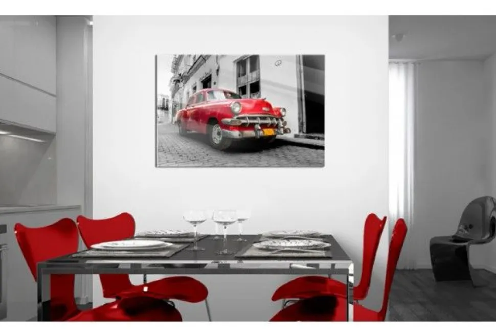 Quadro su vetro acrilico Red Car