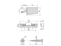 Reggipensile Hook per moduli alti con piastrina e copertura
