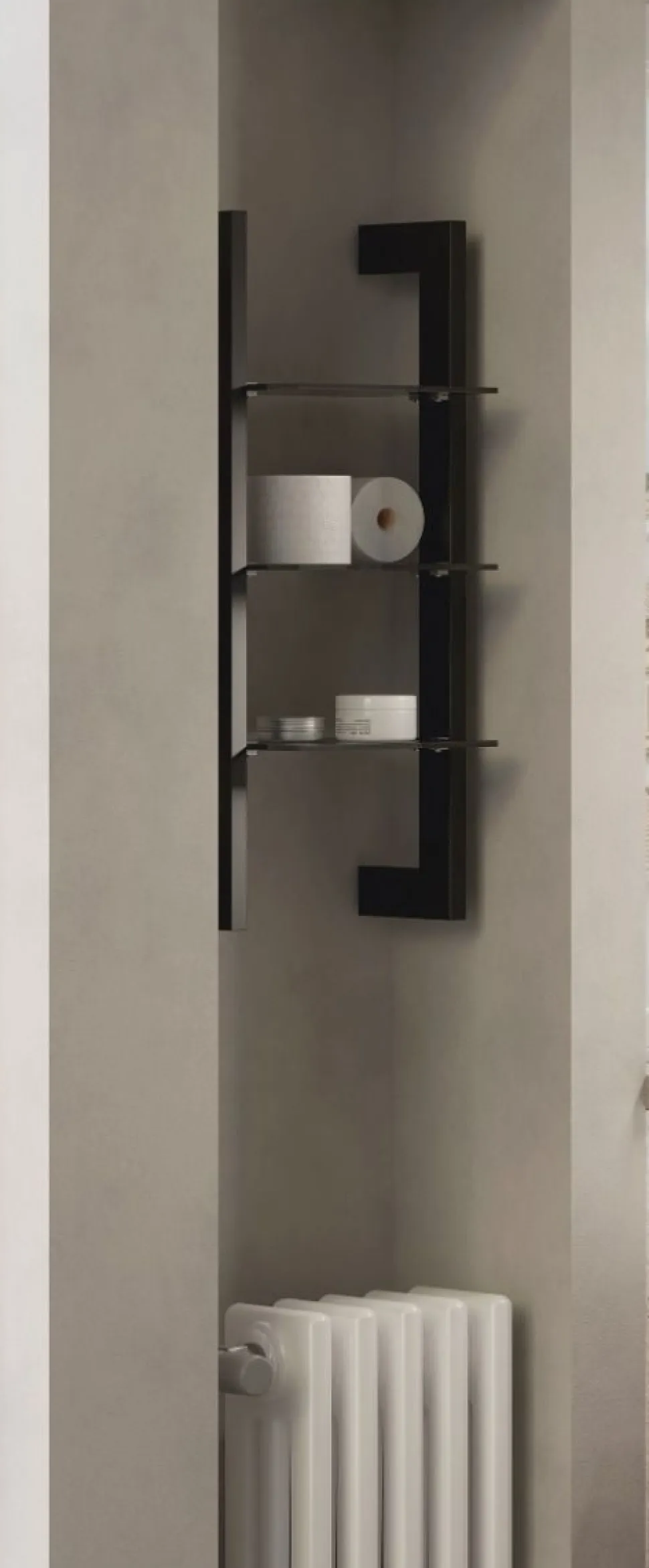 Scaffalatura bagno in alluminio disponibile in vari colori e 2 misure